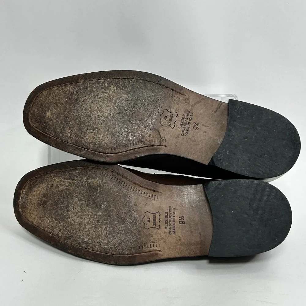Bruno Magli Mens Dark Brown Leather Cap Toe Oxford Shoes Made in Italy 4388 9.5‎